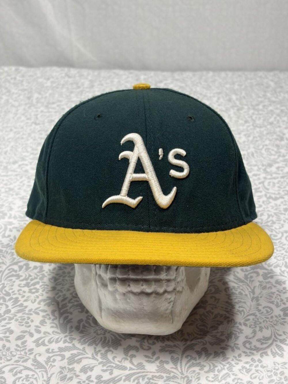 Oakland A's New Era Hat Cap 59Fifty 7 1/8 On Field Made in USA 5950 Athletics - Picture 2 of 10